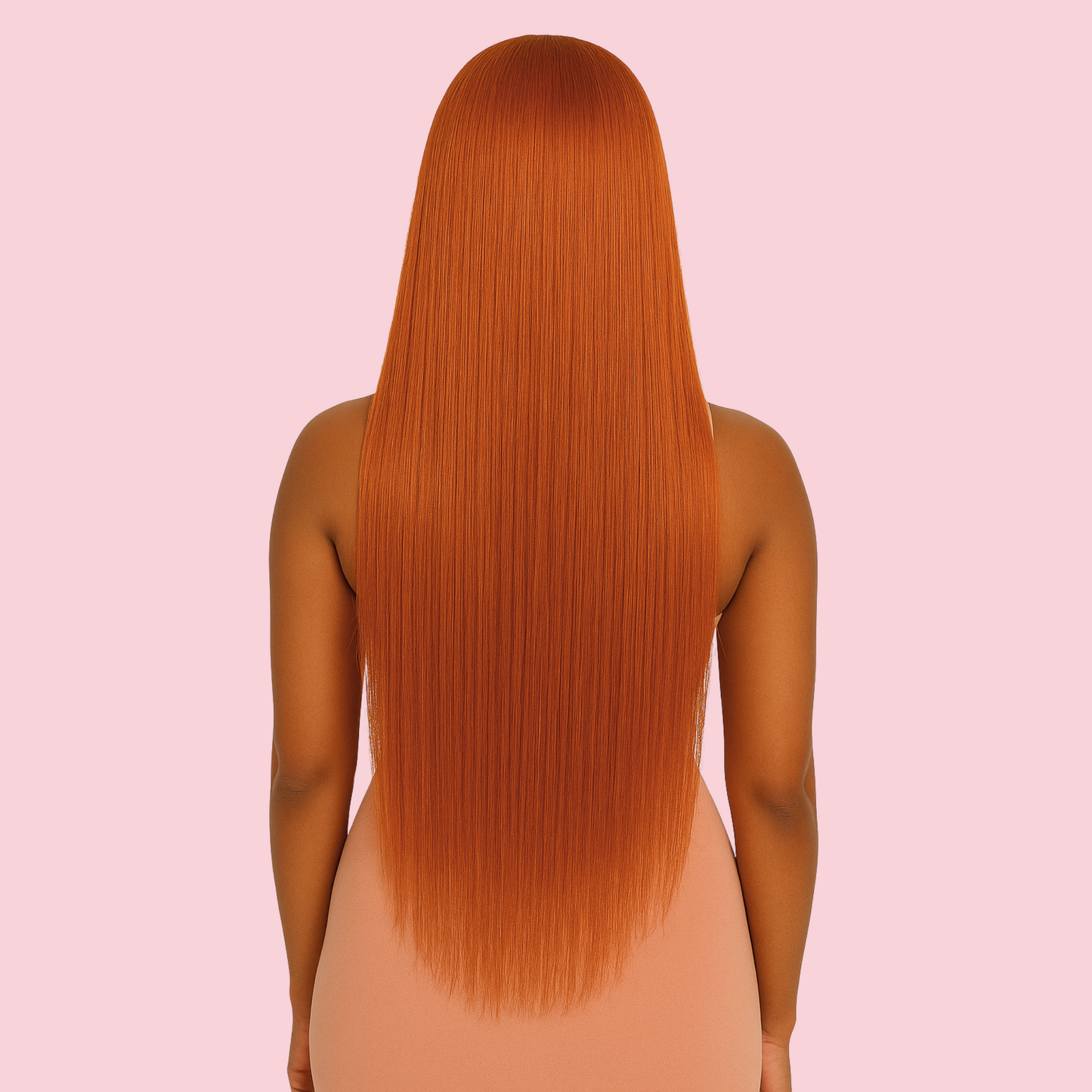 28” Ginger Orange Straight HD Lace Wig – 13x4 Virgin Human Hair (180% Density)
