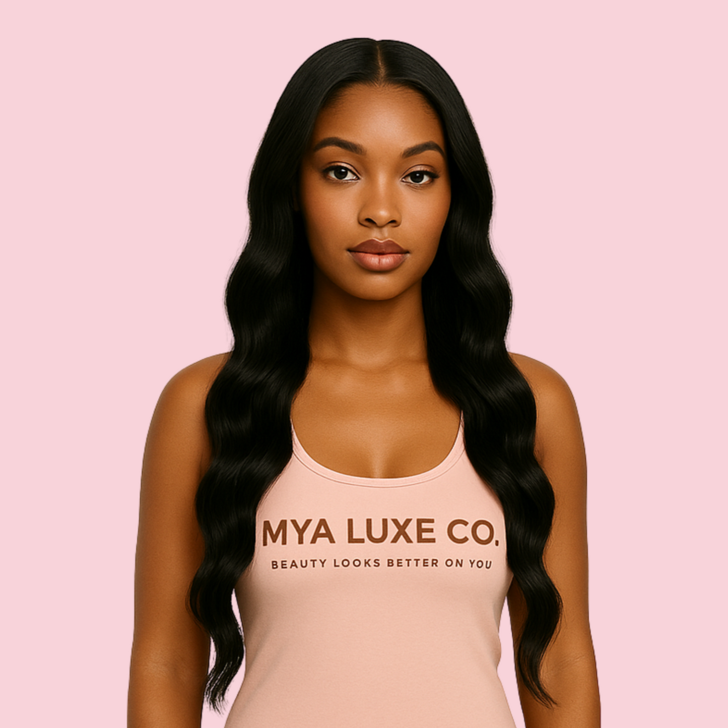 Long Black Wavy Wig – 30” HD Lace Front Synthetic Wig