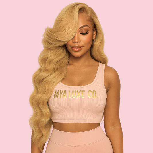 28” Honey Blonde Body Wave Wig – 13x6 HD Lace, Glueless, 200% Density, Pre-Plucked | Mya Luxe Co.