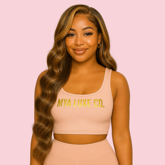 34” Honey Blonde Highlight Body Wave Wig – 13x6 HD Transparent Lace Front, Glueless & Pre-Plucked | Mya Luxe Co.