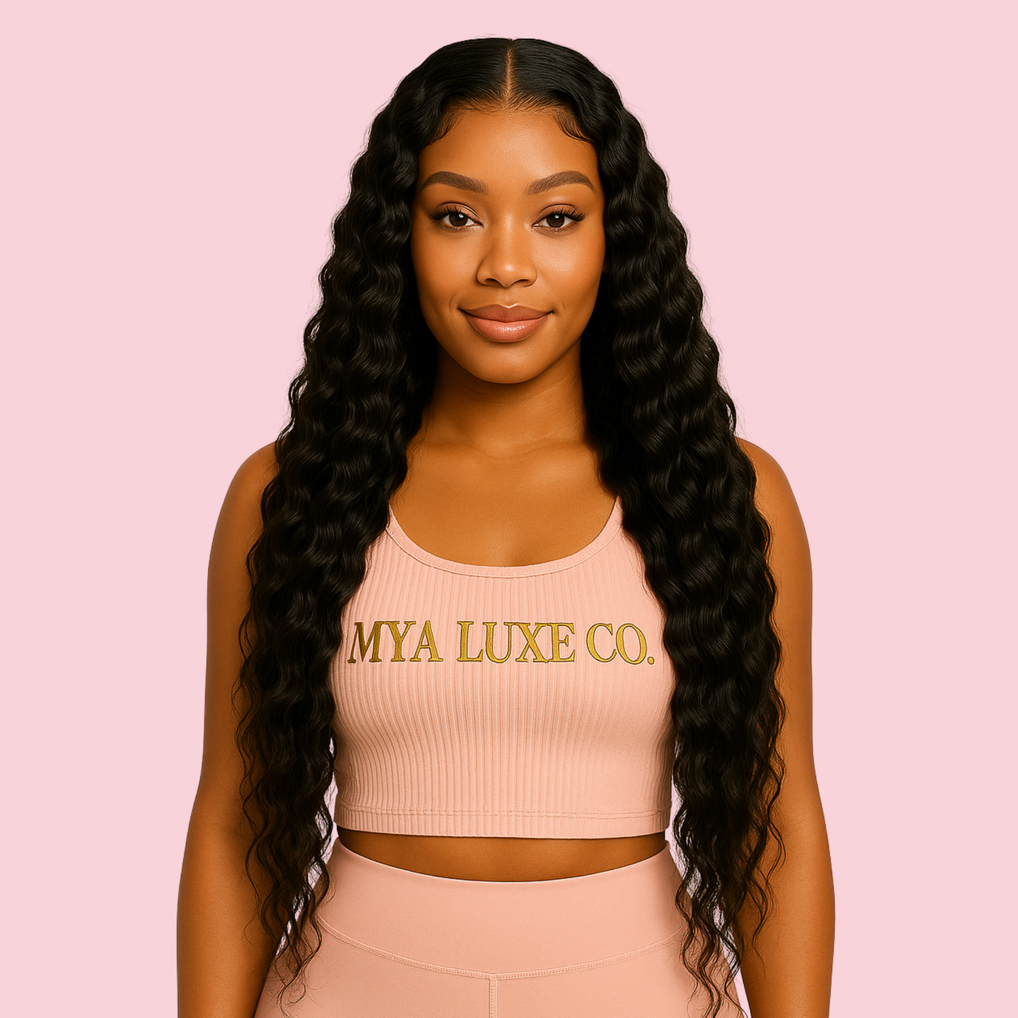 24” Deep Wave Lace Front Wig – Glueless 13x4 HD Transparent Lace, Pre-Plucked with Baby Hair | Mya Luxe Co.