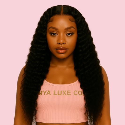 20” Deep Wave Human Hair Wig – 13x6 HD Lace, Glueless, Pre-Plucked with Baby Hair | Mya Luxe Co.