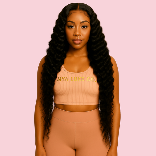 30” Deep Wave Lace Front Wig – HD Transparent 13x4, 200% Density Glueless Human Hair Wig