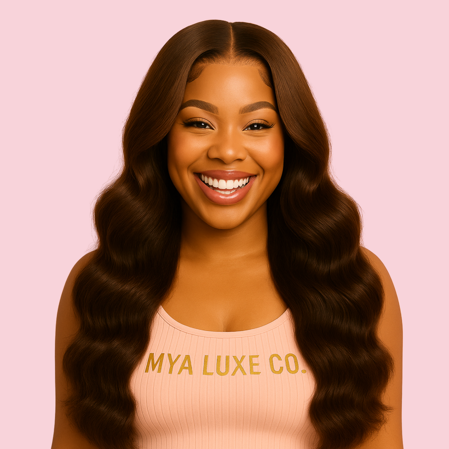 20” Chocolate Brown Body Wave Wig – 5x5 HD Lace, Glueless, Pre-Plucked, 250% Density