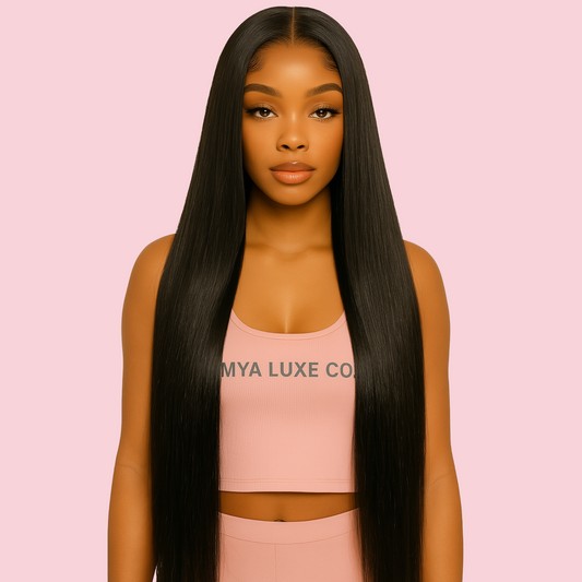 22” HD Straight Human Hair Wig – 250% Density, 13x4 Lace Front, Pre-Plucked & Bleached Knots