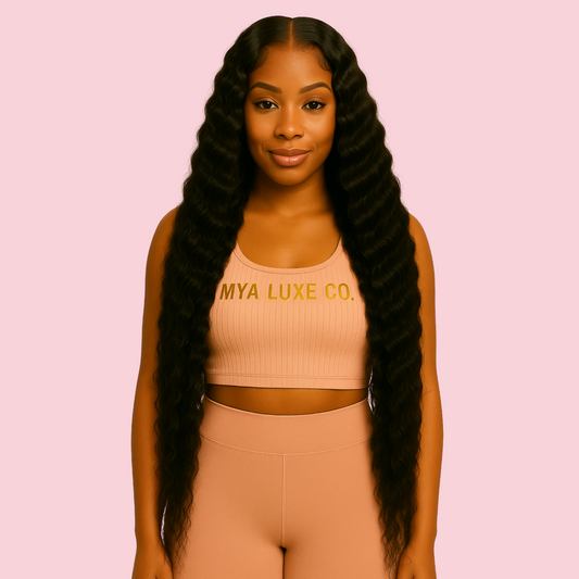 32” Deep Wave Wig – 13x6 HD Lace, Glueless, 180% Density, Pre-Plucked & Baby Hairs | Mya Luxe Co.