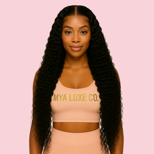 36” Deep Wave Wig – 200% Density, HD 13x6 Lace Front, Pre-Plucked Brazilian Human Hair | Mya Luxe Co.