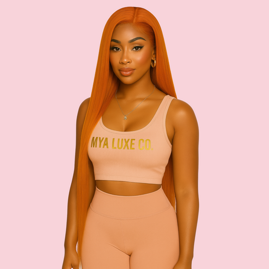 28” Orange Ginger Straight Wig – 13x4 HD Lace, 180% Density | Mya Luxe Co.