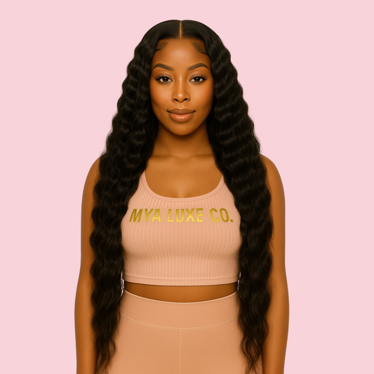 30” Deep Wave HD Lace Front Wig – 200% Density, 13x4 Transparent Lace, Glueless, Pre-Plucked & Ready-to-Wear | Mya Luxe Co.