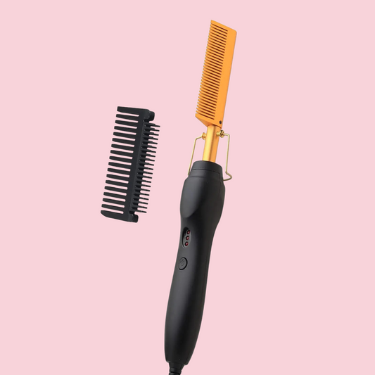 2-in-1 Ceramic Hair Straightener & Curler – Anti-Scald Flat Iron for Wigs, Beards & Travel